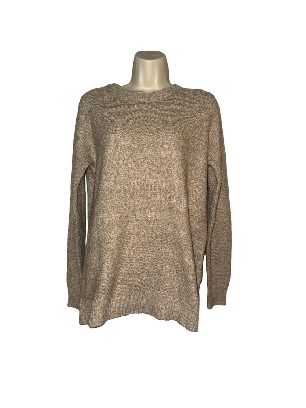 Pink Clover Beige Knit Sweater Small Neutral Lightweight Crewneck Pullover Cozy - Picture 16 of 16